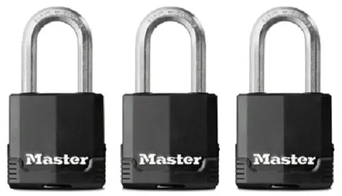 Master Lock M115XTRILFCCSEN Magnum Covered All Weather Padlock 1-3/4 Inch 3-Pack