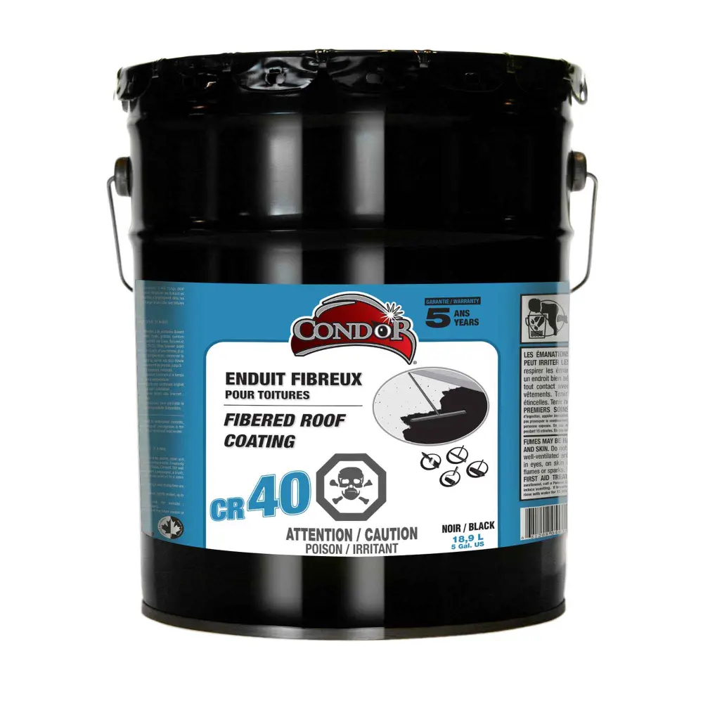 CR 40 Fibrous Coating Waterproofing Concrete, Masonry and Roofing, 18.9 L