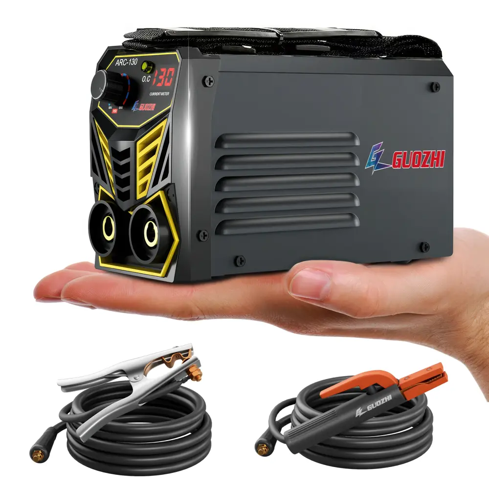 GZ GUOZHI 110V 130A Small Tiny Stick Welder , Portable ARC MMA Welding Machine Shoulder Strap (3.5LB)