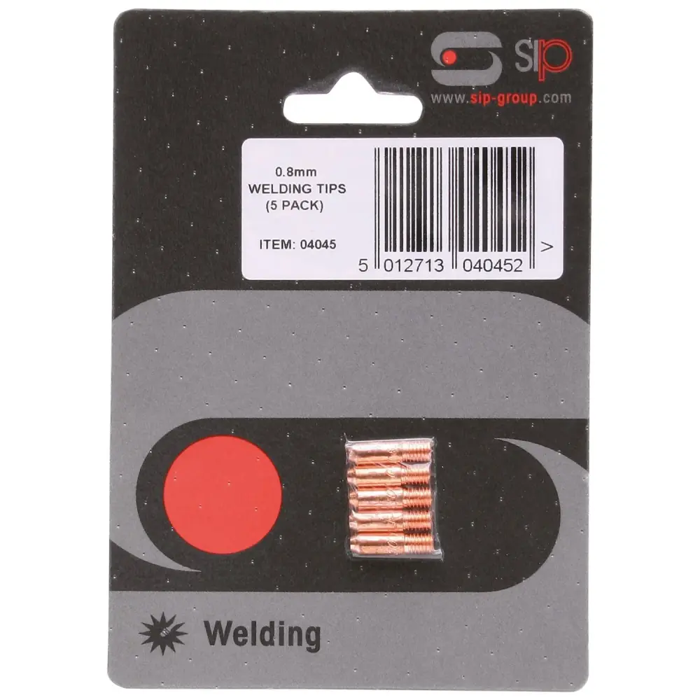 SIP 5x 0.8mm M5 MIG Welding Tip Pack - 04045