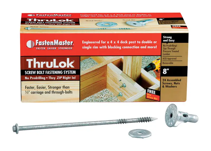 FastenMaster ThruLok No. 8 X 8 . Hex Drive Hex Head Coarse Screw Kit Woodworking