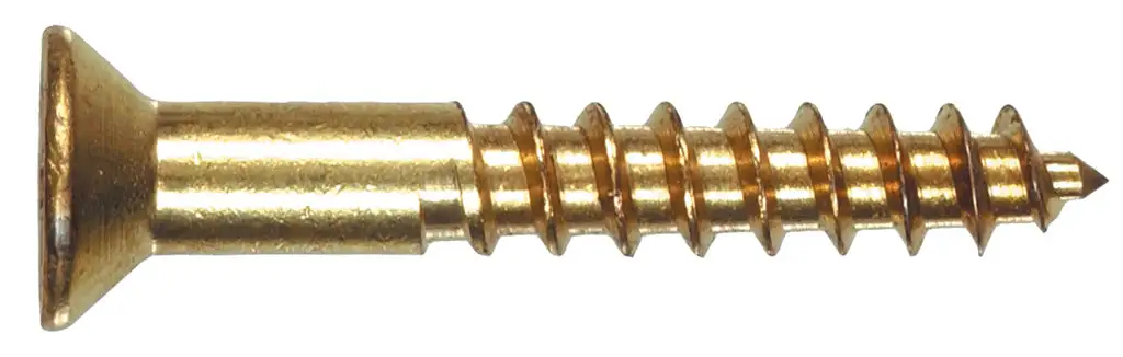 #10 x 3 Inch Brass Wood Screws Box Construction Hardware Hillman Fasteners