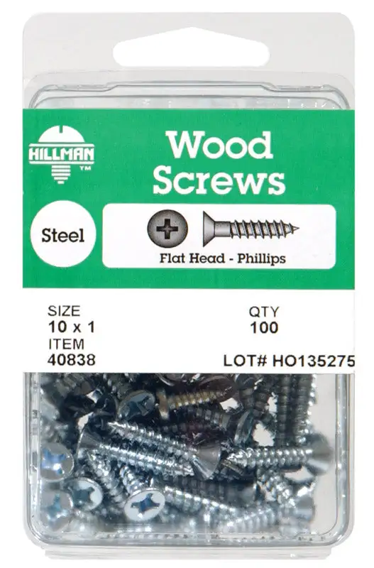 Hillman No. 8 X 1-1/4 . L Phillips Wood Screws 100 Pack