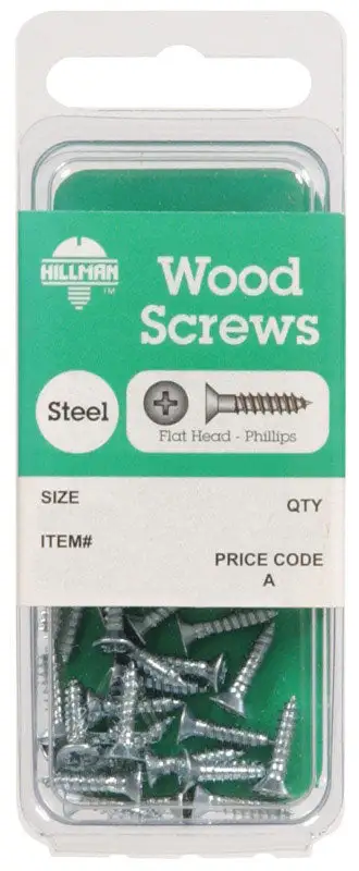 Hillman No. 8 X 3/4 . Phillips Wood Screws 6 Pack Small Repairs