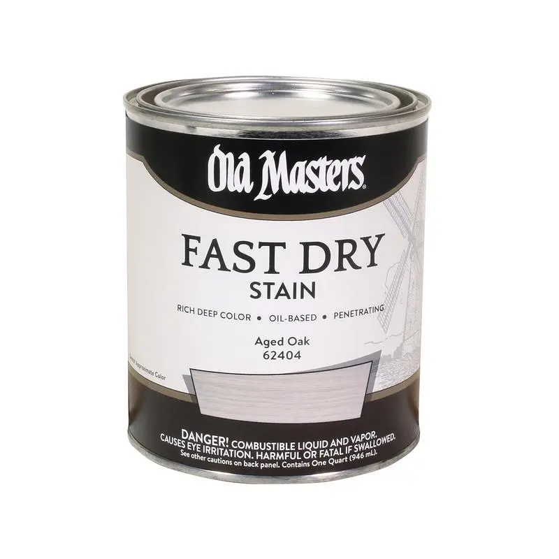 Old Masters Professional Semi-Transparent Aged Oak Oil-Based Alkyd Fast Dry Wood Stain 1 Quart Pack 4