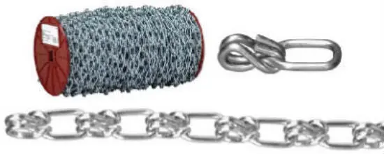 Campbell 0723427 Lock Link Single Loop Chain Zinc Plated 125 Feet Security Chain